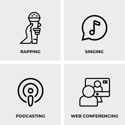 Podcasting Rapping Singing Web conferencing Recording Vocal Booth